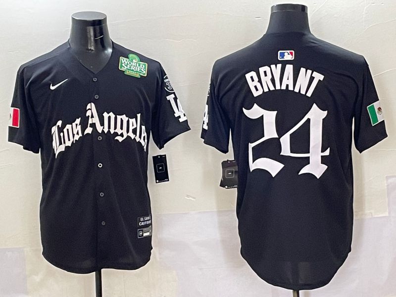 Men Los Angeles Dodgers #24 Bryant Black Five generations Joint Name 2025 Nike MLB Jersey style 9->los angeles dodgers->MLB Jersey